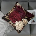 thumbnail image 6 of Throw Pillows 26"x26" Elegant Burgundy Floral Satin Cushion Covers Red And White Floral Decorative Throw Pillow Covers Zippered for Farmhouse Decor Room Bedroom Sofa Chair Car, 6 of 7