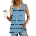 thumbnail image 2 of Enjoytime Women Fashion Stripe Printed Casual Sleeveless V Neck Camisole Casual Loose Ruffle Beach Streetwear Summer Tank Tops For Women, 2 of 6