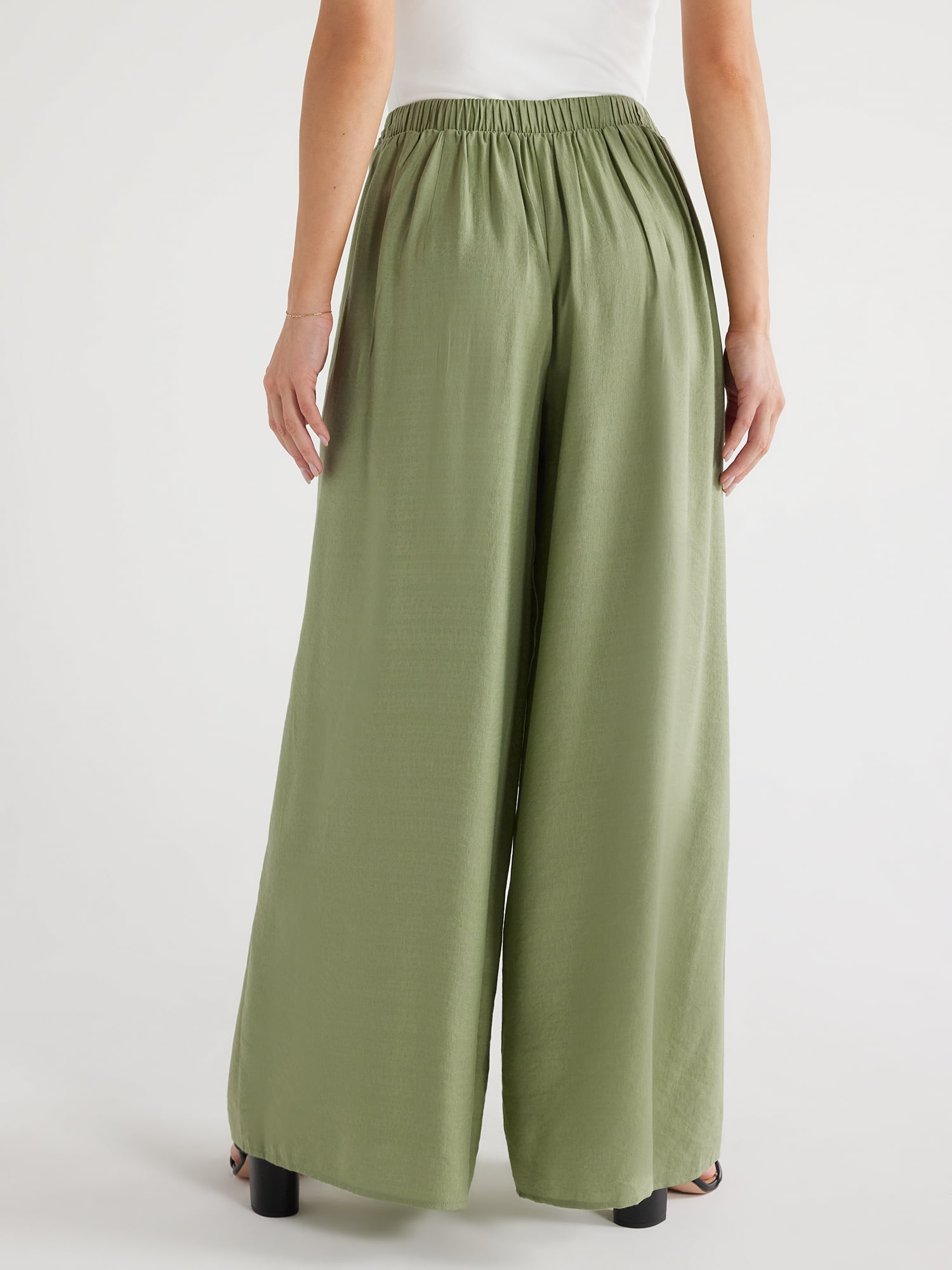 Sofia Jeans Women's Petal Hem Palazzo Pants, 30" Inseam, Sizes XS-XXXL