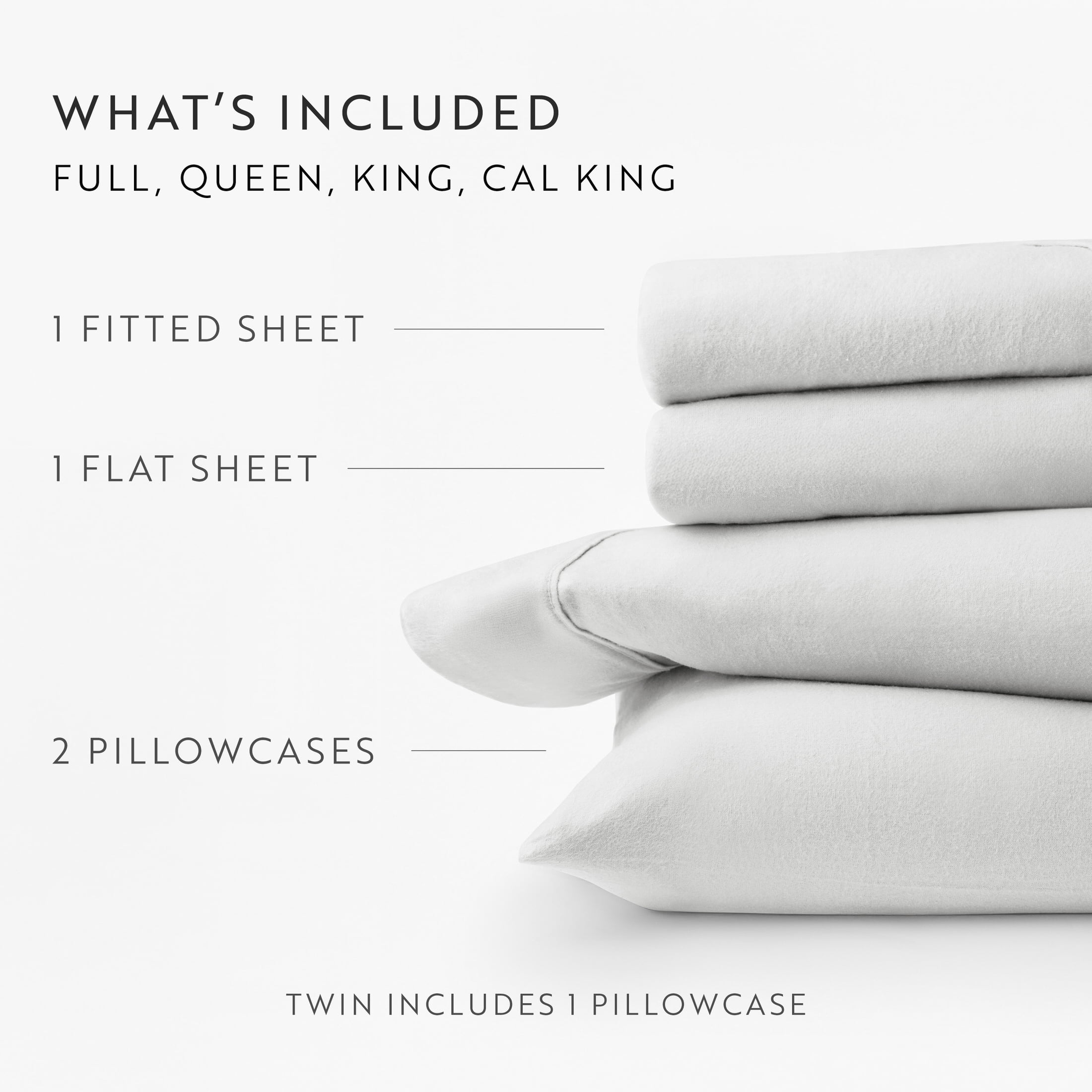 Light Gray 4 Piece 100% Cotton Flannel Deep Pocket Sheet Set, Full, by Noble Linens