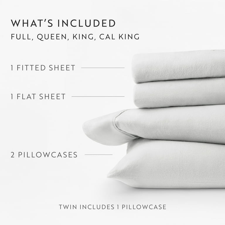 Noble Linens 4-Piece Queen Flannel Sheet Set, Light Gray photo 2