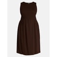 thumbnail image 4 of Terra & Sky Women’s Plus Sleeveless Smocked Midi Dress, Size 0X-5X, 4 of 4