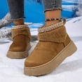 thumbnail image 6 of Ankle Winter Mini Boots for Women Suede Furry Lining Platform Warm Snow Booties Comfort Classic Fluffy House Shoes for Indoor Outdoor, 6 of 9