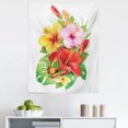 thumbnail image 1 of Hawaiian Tapestry, Bouquet of Colorful Hibiscus Flowers a Butterfly Blooming Plumeria Petals, Fabric Wall Hanging Decor for Bedroom Living Room Dorm, 5 Sizes, Multicolor, by Ambesonne, 1 of 1