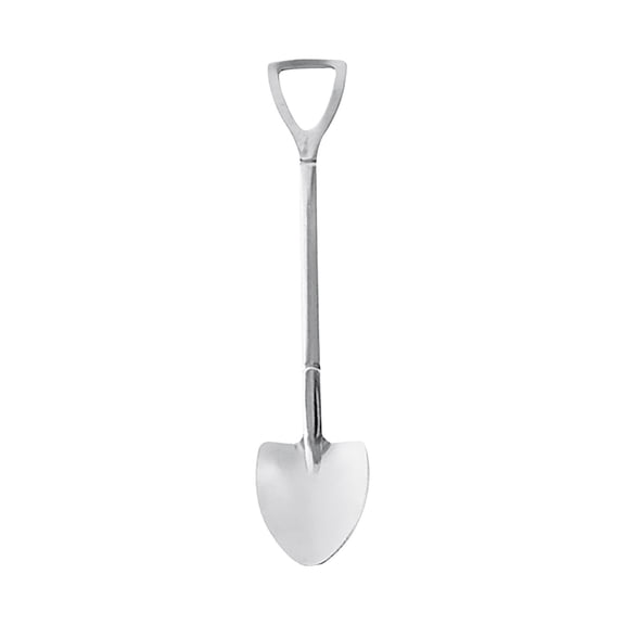 Silver 5.9 Inch Stainless Steel Mini Shovel-Shaped Spoon, Coffee & Dessert Tea Utensil for Home & Cafes (1pc)