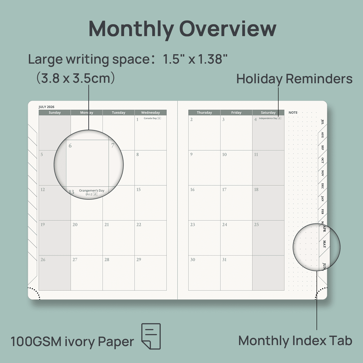 POPRUN Academic Planner 2026-2027, 6.5"x 8.5", (Jul.26-Jun.27) Weekly Monthly Appointment Book with Hourly Time Slots, Hardcover Spiral Bound, 100GSM Thick Paper - Black