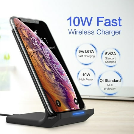 Universal Fast Wireless Charger Rapid Charging Stand Dock for iPhone XR / XS MAX / XS / X / 8 Plus / Samsung Galaxy Note (Best Iphone 7 Plus Charging Dock)