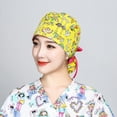 thumbnail image 2 of Gorro médico con botones Bouffant Hat con banda para el sudor para mujeres y hombres Rojo Verde, 2 of 4