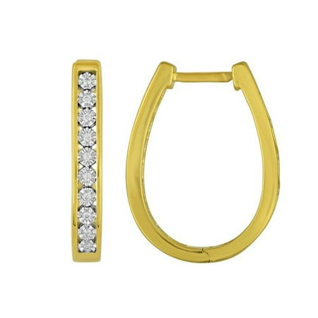 1/20 Carat T.W. Diamond 14kt Gold over Sterling Silver Miracle Hoop Earrings