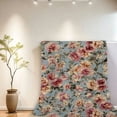 thumbnail image 2 of 1pc Soft and Warm Floral Rose Flannel Blanket for Couch, Sofa, Office, Bed, Camping, and Traveling, 2 of 8