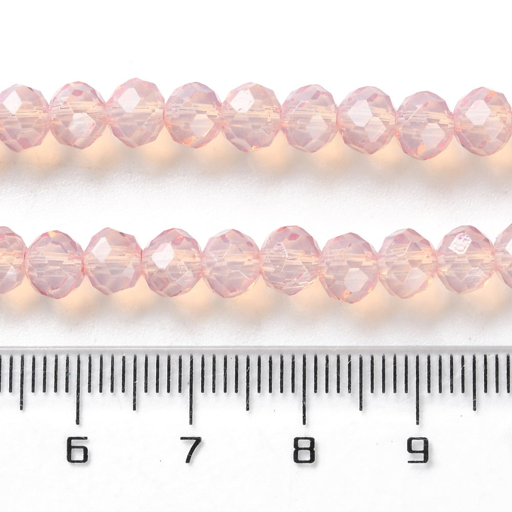 Baking Painted Transparent Glass Beads Strands Imitation Opalite Faceted Round Dark Salmon 6x5mm Hole: 1.3mm about 80~85pcs/strand 38~40cm