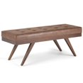 thumbnail image 1 of SIMPLIHOME Pierce 48 inch Wide Rectangle Ottoman Bench Distressed Umber Brown Tufted Footrest Stool-, Polyester Fabric for Living Room, Bedroom, Mid Century, 1 of 2