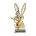 thumbnail image 2 of Decoración de conejos de madera de Pascua – Adorno bucólico de madera sobre la mesa con huevos y flores, amarillo rosado azul, 18x7cm 18x8cm, decoración rústica primaveral, 2 of 6