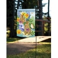 thumbnail image 2 of Bunny Bouquet 12x18 Colorful Rabbit Flower Bird Spring Garden Flag, 2 of 2