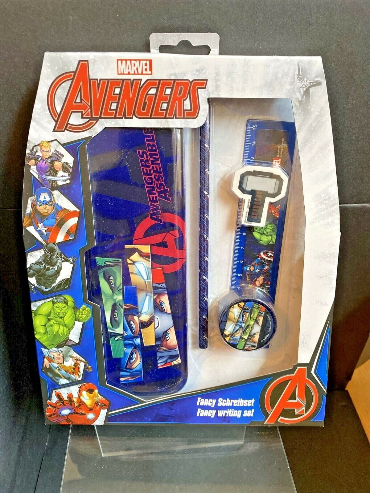 Pen Eraser Ruler & Sharpener Marvel Avengers Stationery Set-Pencil 
