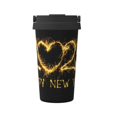 

Cauagu Happy New Year 2025 D for Stainless Steel Vacuum Insulated Tumbler - Coffee Travel Mug Spill Proof with Lid - Thermos Cup for Keep Hot/Ice Coffee Tea and Beer