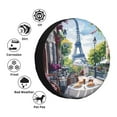 thumbnail image 4 of KLL Parisian Cafe With Eiffel Pattern 14-17 inch Spare Tire Cover Universal Wheel Protector for Truck SUV Trailer Camping Rv Tire Covers-14 inch, 4 of 6