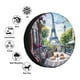 thumbnail image 4 of Fotbe Parisian Cafe With Eiffel Funda de Llanta de Repuesto con Estampado, Engrosada, Ajuste Universal para Jeep, Remolque, RV, SUV, Camión-15 inch, 4 of 6