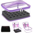 thumbnail image 1 of Bolsa organizadora de esmaltes de uñas Beloving con capacidad para 30 botellas, color morado, 1 of 7