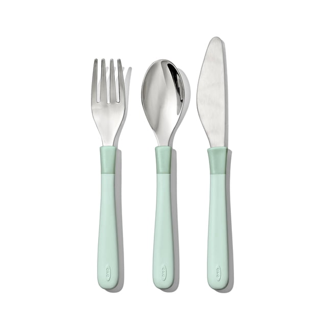 Juego de cubiertos OXO Tot para niños grandes, acero inoxidable opal