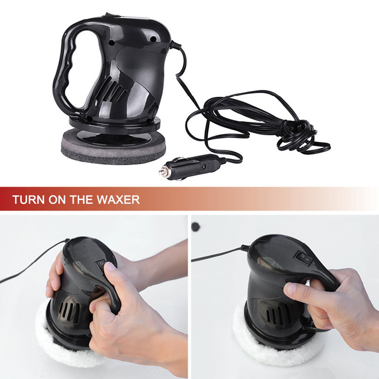 Elowen Car Polisher Machine Polisher Electric Car Polisher Machine, Buffer Polisher Waxer Kit with 2 Pads for Car Detailing Polishing and Waxing