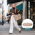 thumbnail image 7 of FORMRS Tote Bag for Women Quilted Large Capacity Travel Work Carry On Shoulder Handbag, Beige Christmas Snowman, 7 of 7