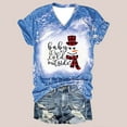 thumbnail image 2 of Camisas Navideñas Para Mujer Moda Causal Con Cuello en V Blusa Estampada Camisetas de Manga Corta Odeerbi  ODB201410, 2 of 5