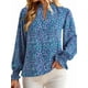 thumbnail image 1 of Blusa de Estilo Bohemio con Cuello en V y Mangas Largas, Estilo Floral, Informal, Holgada, de Verano, con Mangas Abullonadas para Mujer. Color XL, 1 of 6