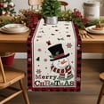 thumbnail image 5 of Christmas Table Runner Snowman Pine Tree Berry Table Runners Red Buffalo Plaid Cotton Linen Dresser Scarf Kitchen Dining Table Decor for Christmas Holiday Party Decor 13x72 Inch, 5 of 9