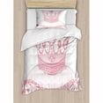 thumbnail image 3 of Ambesonne Girls Duvet Cover Set, Cartoon Crown, King, Pale Pink, 3 of 3