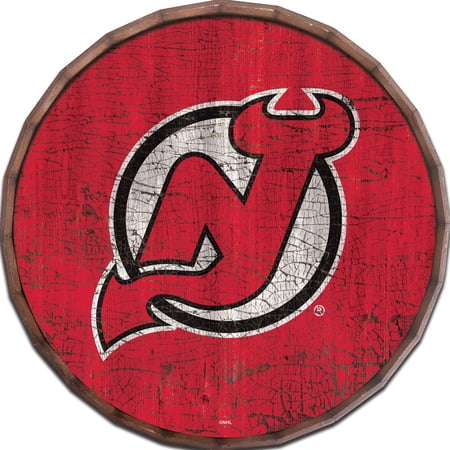 New Jersey Devils 24 Cracked Color Barrel Top Sign