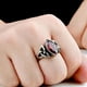 thumbnail image 3 of Minnieouse Anillo de cristal para hombre, ceremonia de boda, estilo Retro, anillos de acero portátiles, decoración de mano para hombre, Ropa, zapatos y accesorios Miscelánea Rojo Talla 13, 3 of 6