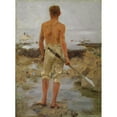 thumbnail image 2 of Henry Scott Tuke 19x24 Gold Ornate Framed and Double Matted Museum Art Print Titled - A Boy with an Oar (1910), 2 of 4