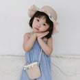 thumbnail image 5 of OOKWE Kids Large Wide Brim Sun Protection Straw Hat Summer Beach Woven Sweet Sun Cap, 5 of 19