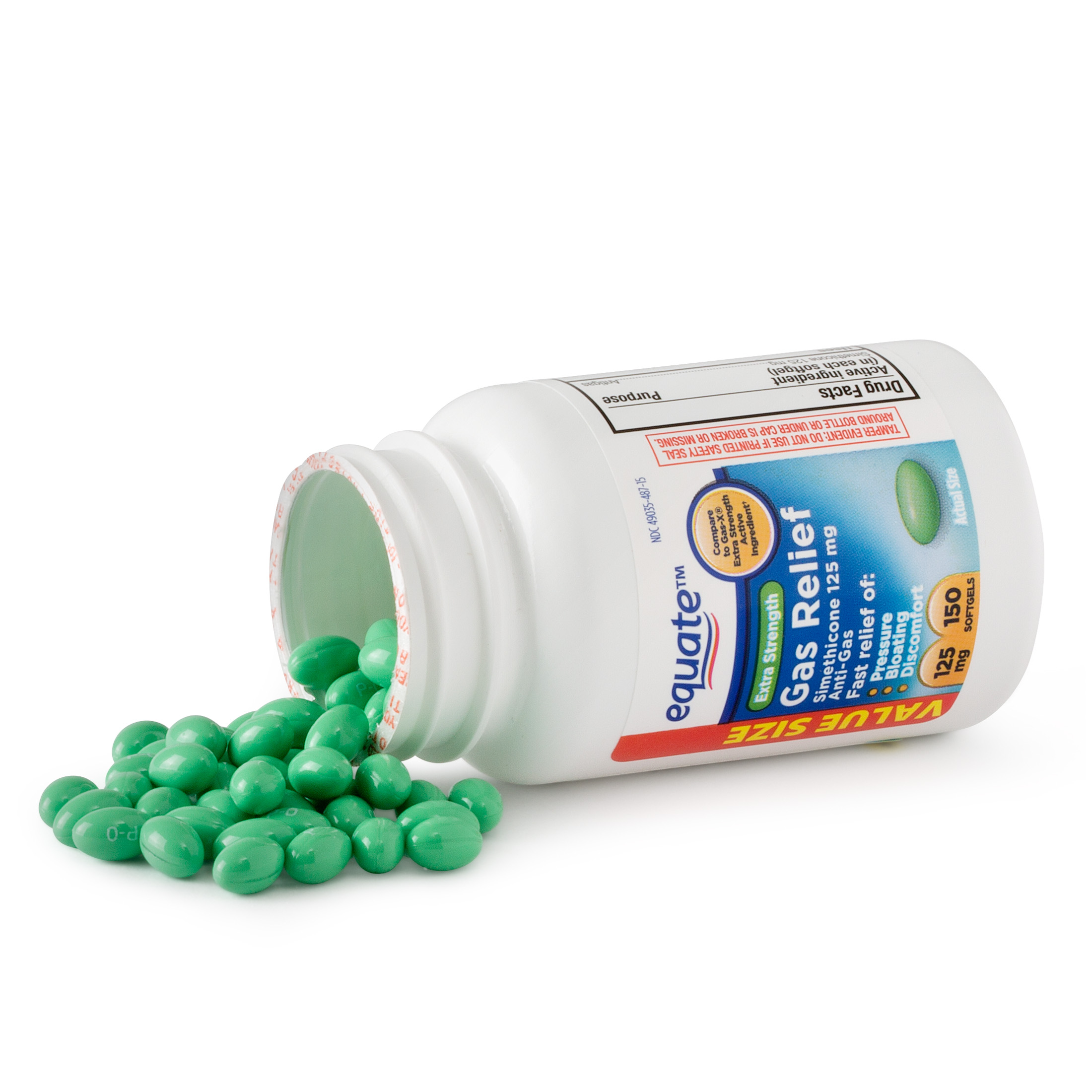 Cápsulas blandas de alivio de gases de fuerza extra, tamaño económico, 125 mg, 150 unidades 2