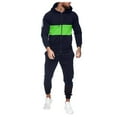 thumbnail image 2 of YanHoo Men's Tracksuits 2 Piece Outfit Colo Block Long Sleeve Full Zipper Sweater Hoodie Suit Set Sports Casual Jogging Suits, 2 of 9