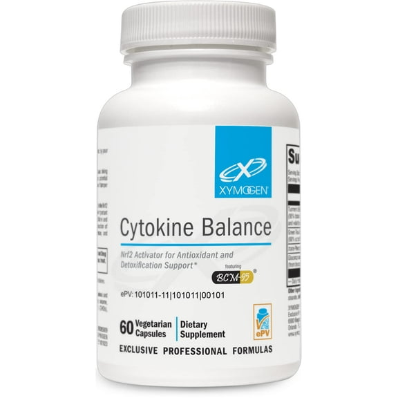XYMOGEN Cytokine Balance (Formerly Nrf2 Activator) for Antioxidant and Detoxification Support - Green Tea Extract, Trans-Pterostilbene, Turmeric Extract, Glucoraphanin (60 Capsules)