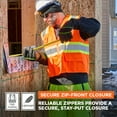 thumbnail image 4 of RefrigiWear Orange Safety Vest - ANSI Class 2 High Visibility with Reflective Tape, Mesh, Pockets, Zipper, 4 of 6