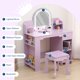 thumbnail image 4 of Para niños vanity set: 2-in-1 makeup set con lighted mirror y stool, suitable para ages 3 to 9, 4 of 7