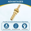 thumbnail image 4 of Uxcell Hose Barb Fitting, Hex Straight Pipe Fitting Brass Tone 1/4" - 3/16" x 1-1/2" x 5/8", 4 of 6