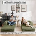 thumbnail image 6 of 78" Boneless Convertible Sleeper Sofa Bed, Holaki Corduroy Compression Folding Sofa with Pillow & 3 Seat, Fixed-Shape Frame, Floor Sofas Lounge Couch for Living Room Bedroom Apartment, Light Green, 6 of 9