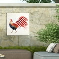 thumbnail image 4 of Victoria Borges 'Rooster Fireworks I' Outdoor Canvas 18x18, 4 of 5