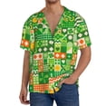 thumbnail image 3 of Xecao offers the St Patrick's Day6 for Men's Casual Short-sleeved Shirt, a button-up collared shirt with a pocket, perfect for beach vacations and yacht travel in the XX-Large size., 3 of 7
