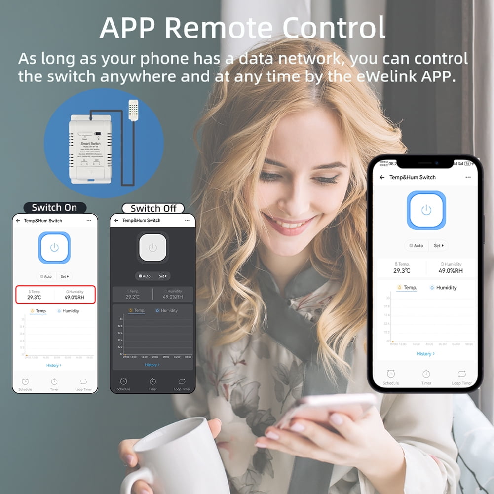 Temperature Switch,With Data Statistics App With Data Function Compatible With Compatible With And Wifi Temperature Switch Ifttt Scenarios Function Temperature Switch App With And Voice