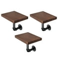 thumbnail image 6 of Navaris Industrial Pipe Shelf Set - 3 Small Wooden Shelves with Black Pipe Brackets - 5.9" x 7.9" Wall-Mounted Wood Shelving - Size S, Dark Brown, 6 of 6