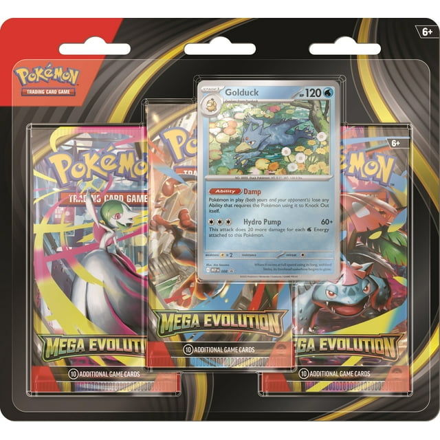 Pokemon TCG: Mega Evolution Three-Booster Blister - Receive 1 at Random!