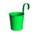 thumbnail image 1 of Hanging Metal Planter Flowerpot with Detachable Hook Drain Hole Railing Plant Pot for Balcony Garden Fence, 1 of 8