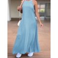 thumbnail image 1 of 2023 Grande Taille ZANZEA Mode Robe Longue en Denim Aguichant pour Femmes à Dos Nu Évasée Robe d'Été Vacances Sans Manches Robe Décontractée Ample Robe Maxi QZX, 1 of 6