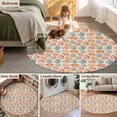thumbnail image 5 of Round Rugs 8Ft, Easter Round Area Rug Washable Indoor Throw Carpet, Country Spring Watercolor Leaves Floral Eggs Large Non Slip Circle Rug for Kids Room RV Home Decor Aesthetic, 5 of 8