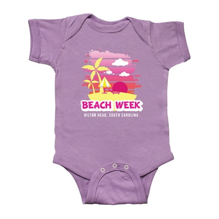 

Inktastic Beach Week Hilton Head South Carolina with Palm Trees Gift Baby Girl Bodysuit